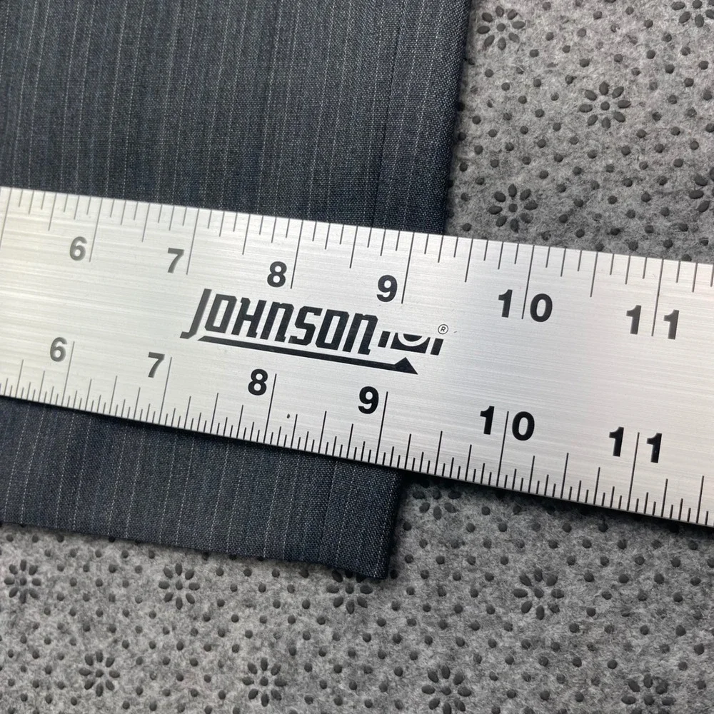 Jos A Bank Mens Suit 44L 2Pcs W38xL33 100% Wool Grey Pinstripe Business Formals